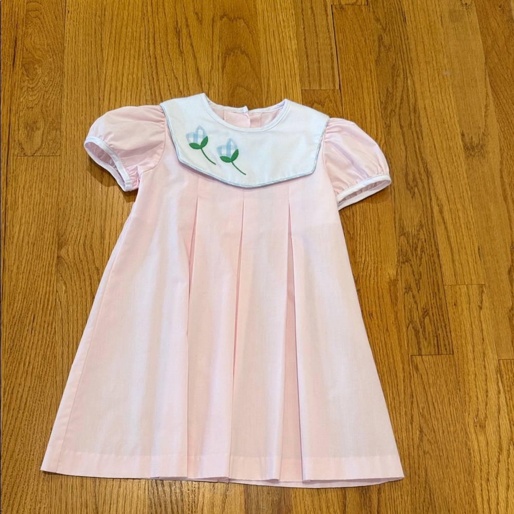 The Beaufort Bonnet Company Pink Dress with Embroidered Collar